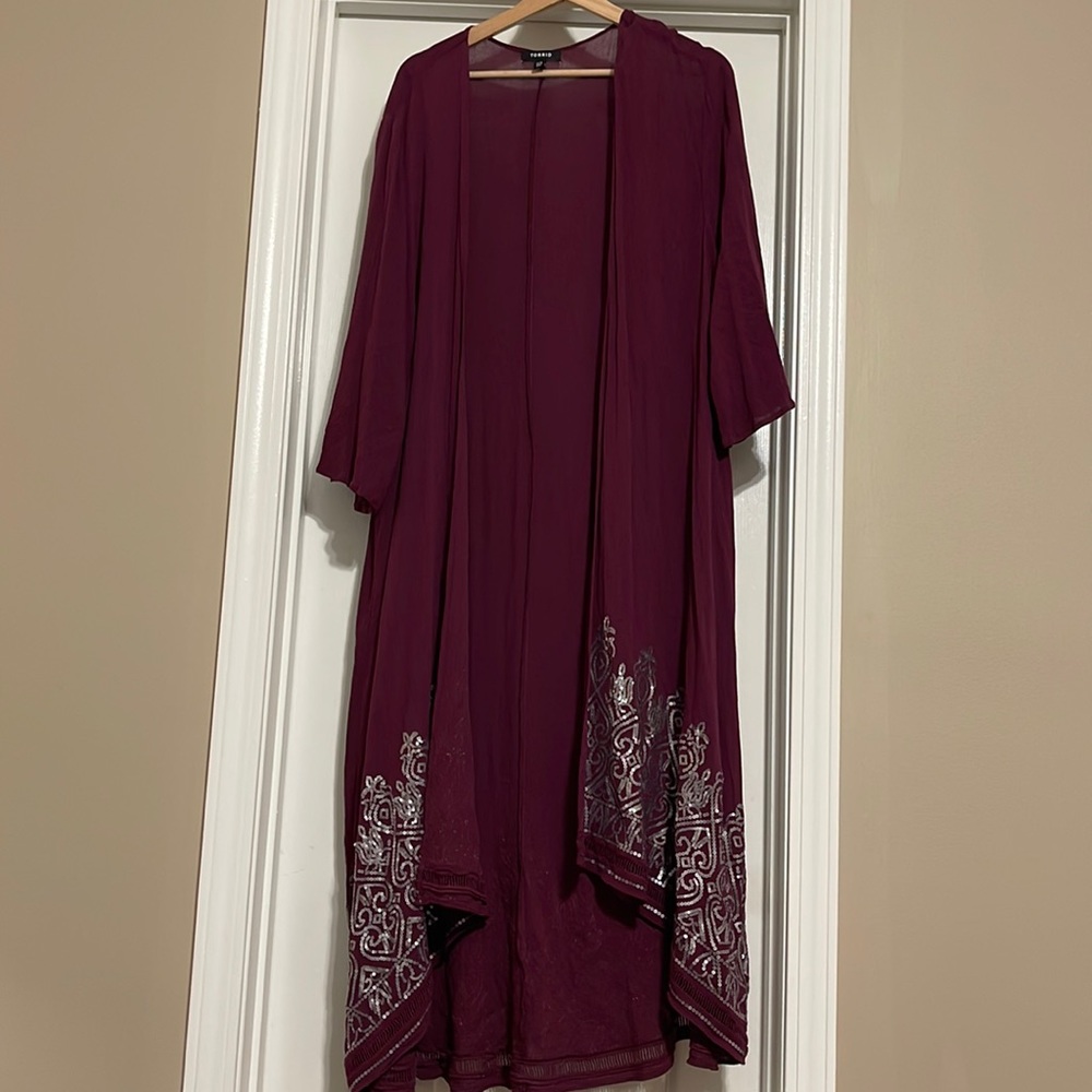 Long Duster w/ sequin design